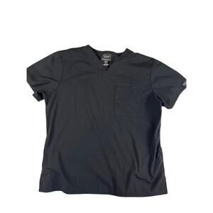Cherokee Workwear Professionals Black Scrub Top Size Large V-Neck Medical